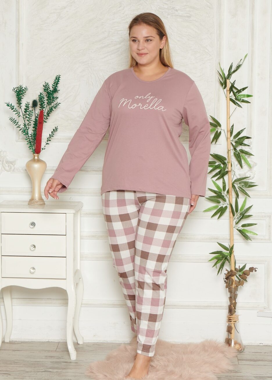 Morella GOLD Bawełna Piżama Damska Długi Rękaw Długie Spodnie kod; GD-1-6003-2 Rozmiary;1XL-2XL-3XL-4XL - zdjęcie 1