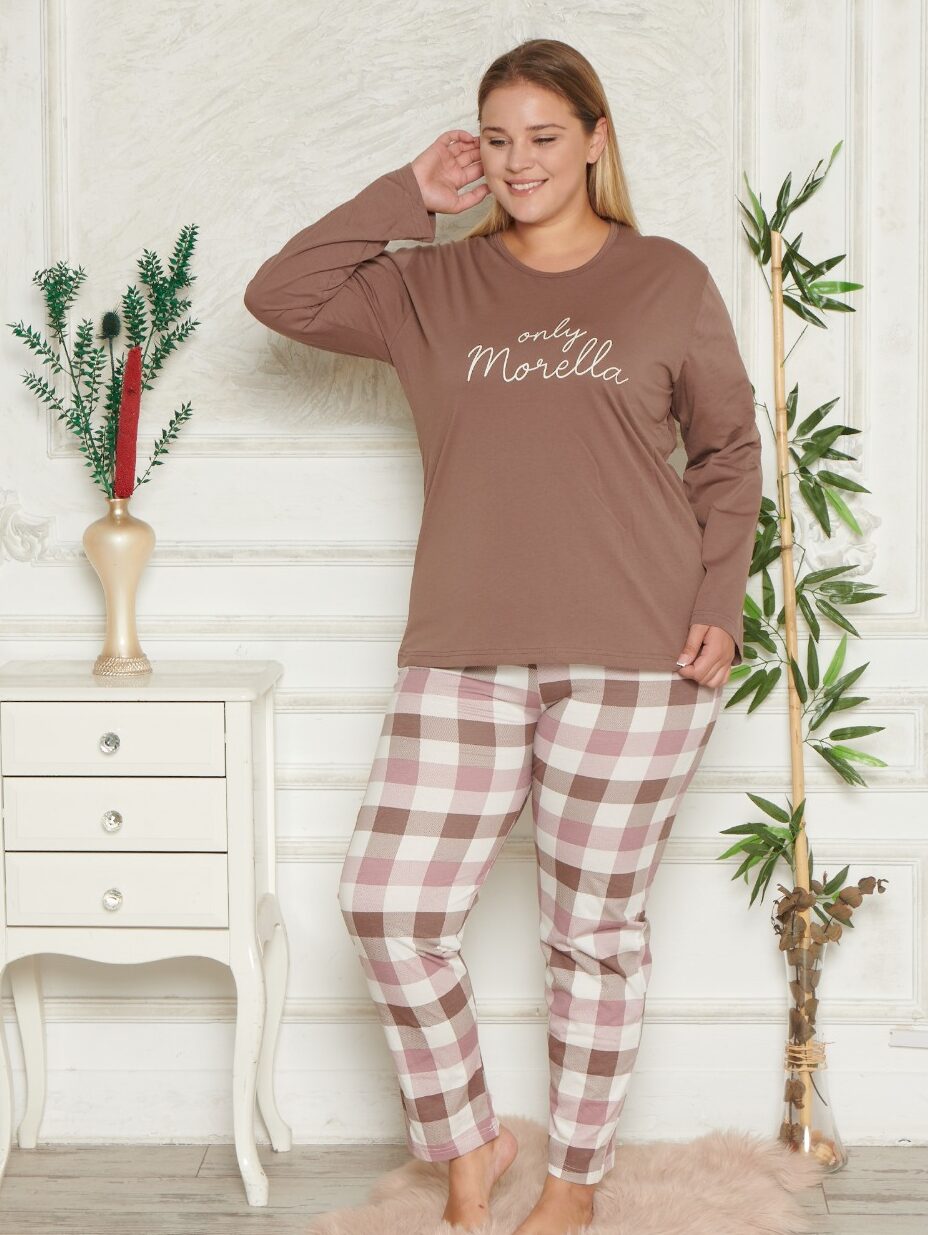 Morella GOLD Bawełna Piżama Damska Długi Rękaw Długie Spodnie kod; GD-1-6003 Rozmiary;1XL-2XL-3XL-4XL