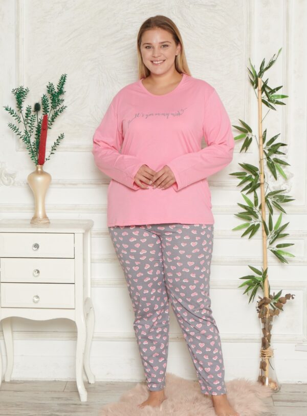 Morella GOLD Bawełna Piżama Damska Długi Rękaw Długie Spodnie kod; GD-1-6004 Rozmiary;1XL-2XL-3XL-4XL - zdjęcie 3