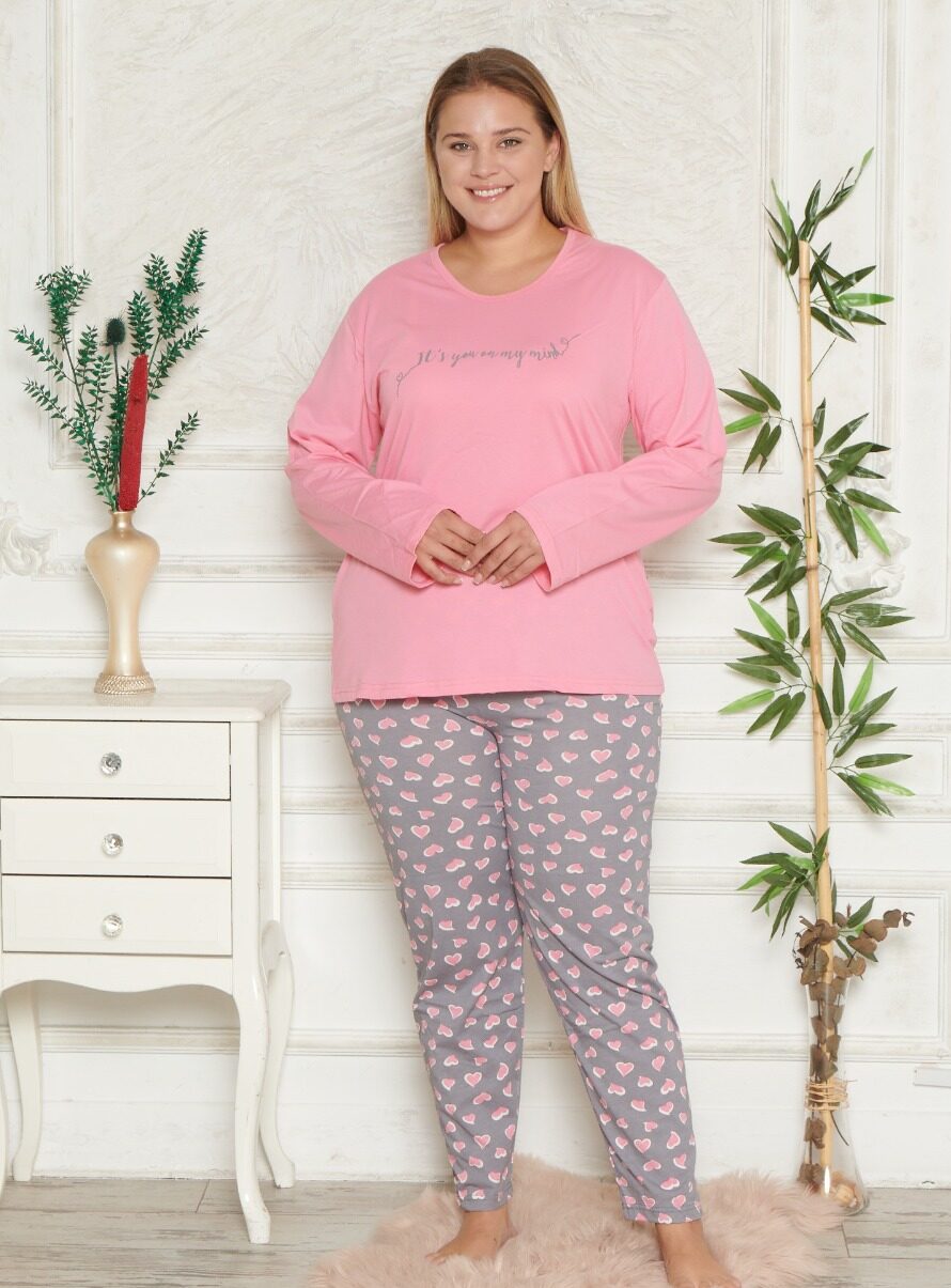 Morella GOLD Bawełna Piżama Damska Długi Rękaw Długie Spodnie kod; GD-1-6004 Rozmiary;1XL-2XL-3XL-4XL - zdjęcie 1