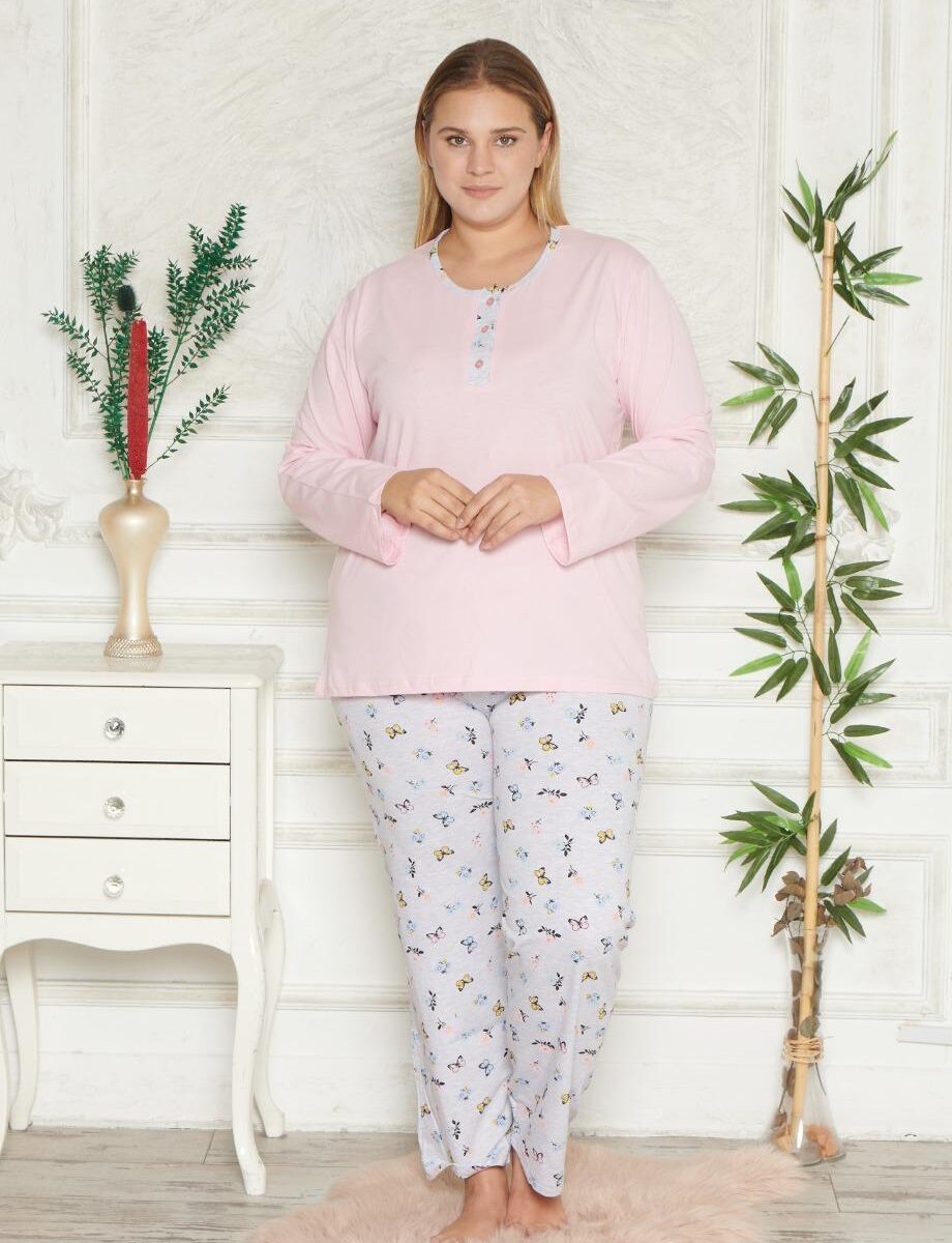 Morella GOLD Bawełna Piżama Damska Długi Rękaw Długie Spodnie kod; GD-1-6006-2 Rozmiary;1XL-2XL-3XL-4XL - zdjęcie 1
