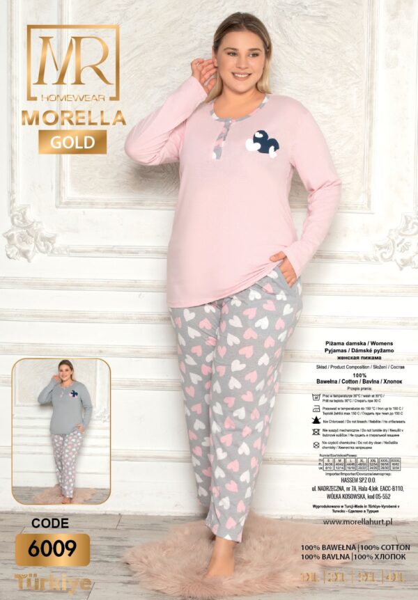 Morella GOLD Bawełna Piżama Damska Długi Rękaw Długie Spodnie kod; GD-6009 Rozmiary; 1XL-2XL-3XL-4XL - zdjęcie 4