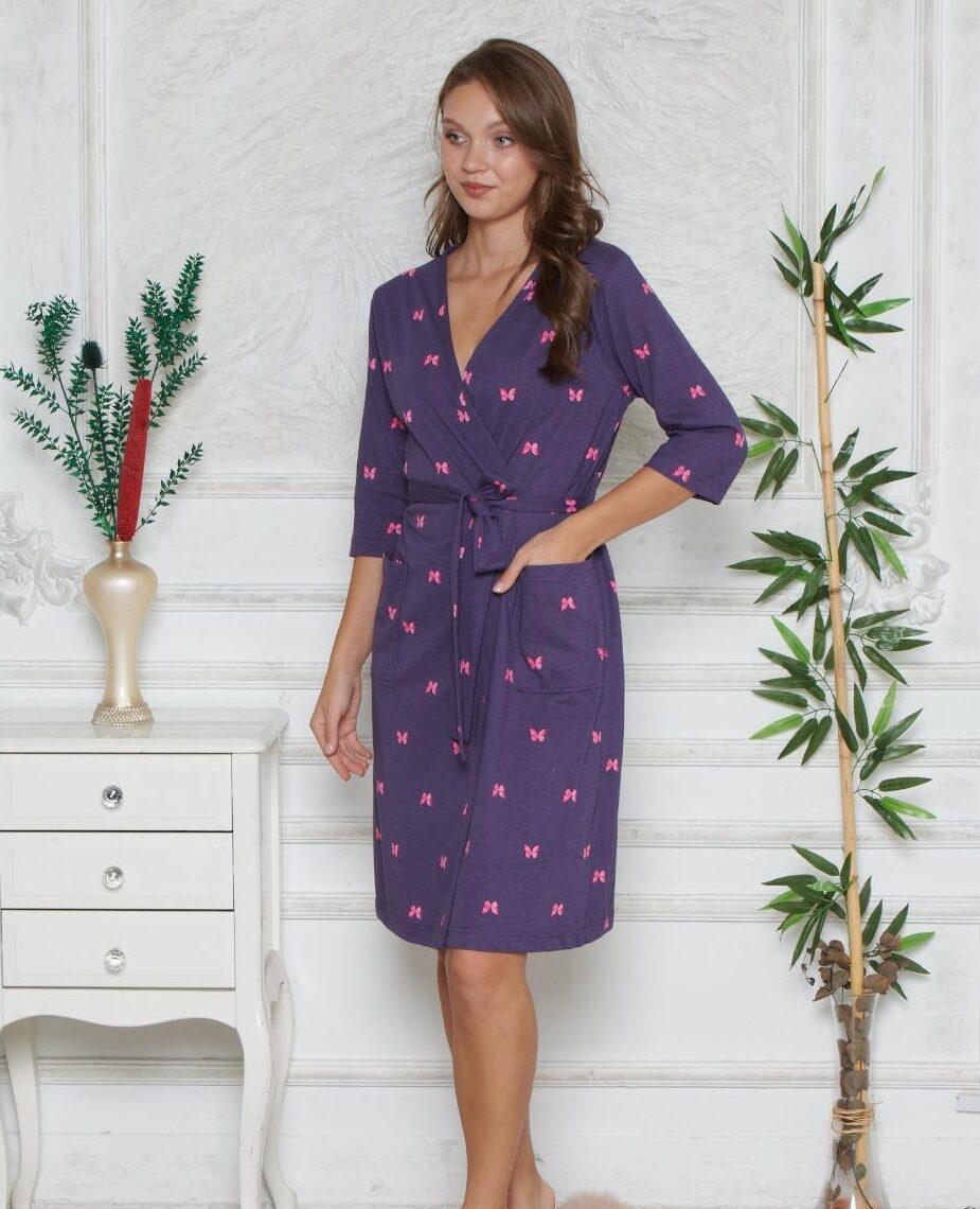 Morella Gold Bawełna Szlafrok Damski kod; GD-1-0203 Roz; M-L-XL-XXL - zdjęcie 1