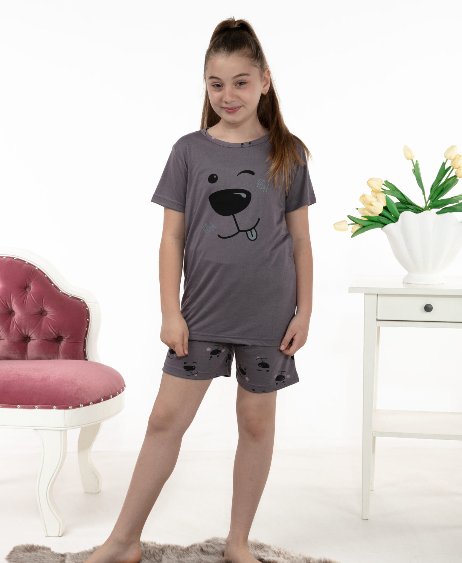 Morella GOLD Piżama Dziecięca Krótki Rękaw Szorty Roz:140-146-152-158-164 Kod:17503 - zdjęcie 1