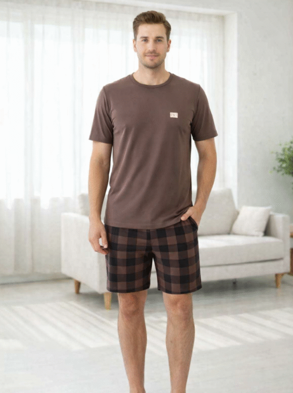 Morella Gold Piżama Męska Bawełna Krótki Rękaw Szorty Kod; GD-2-3001-1 Rozmiary: M-L-XL-XXL - zdjęcie 4