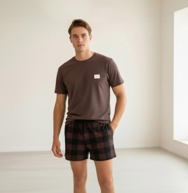 Morella Gold Piżama Męska Bawełna Krótki Rękaw Szorty Kod; GD-2-3001-1 Rozmiary: M-L-XL-XXL - zdjęcie 6