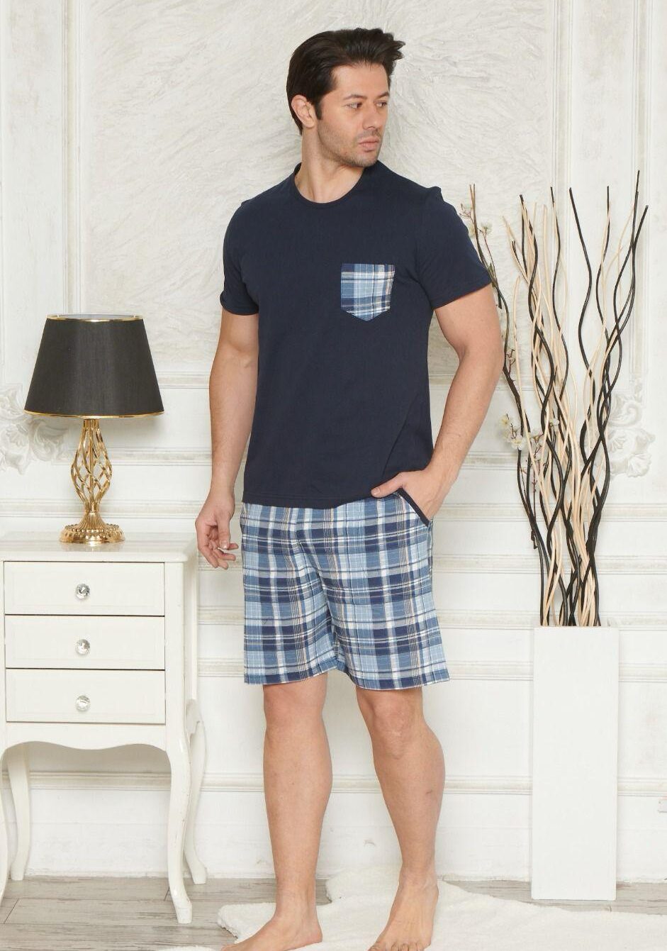 Morella Gold Piżama Męska Bawełna Krótki Rękaw Szorty Kod;GD-2-3000-2 Rozmiary: M-L-XL-XXL - zdjęcie 1