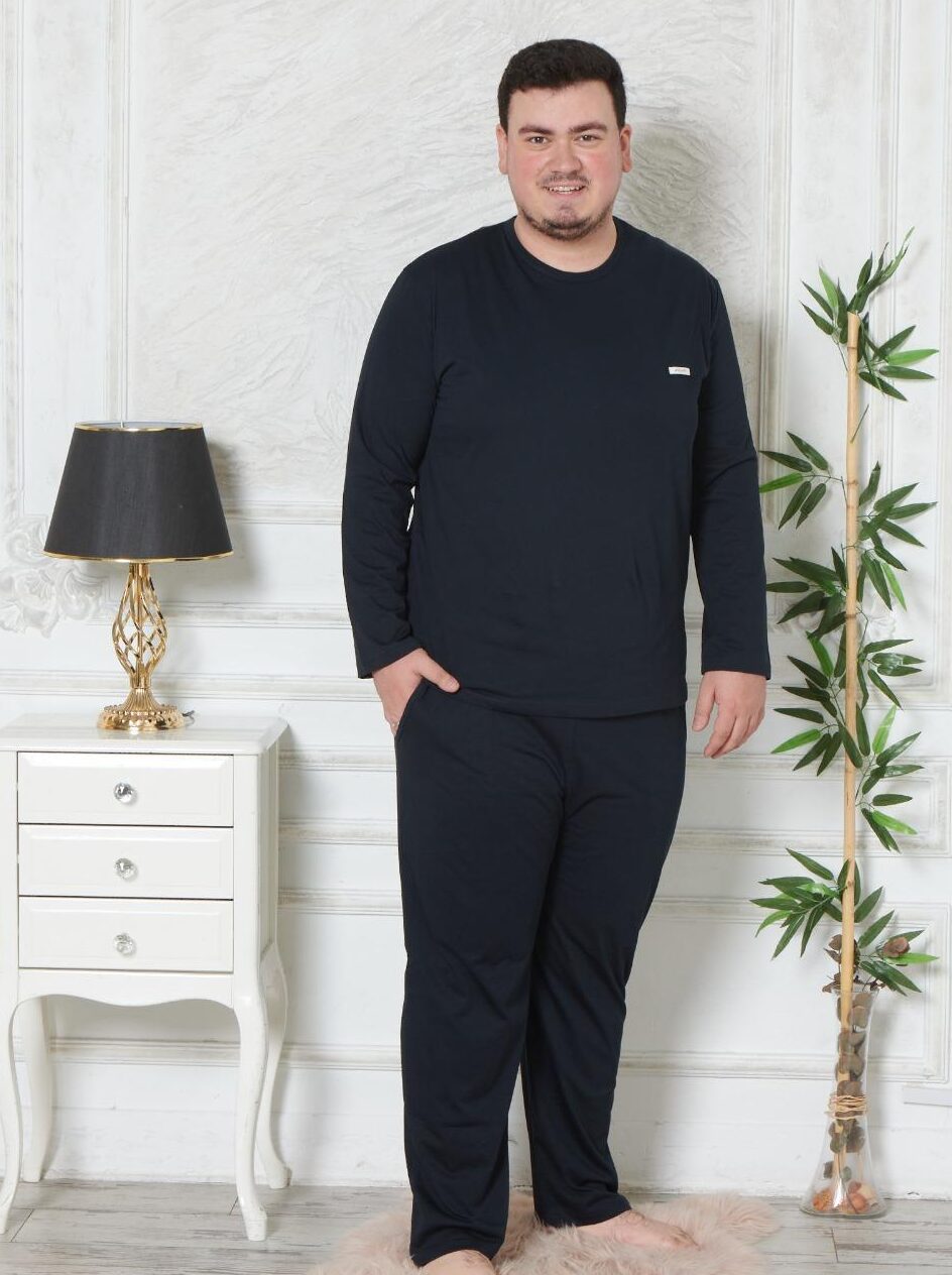 Morella GOLD Piżama Męska Długi Rękaw Duże Rozmiary Bawełna Kod;GD-6-2001-2 Rozmiary: 3XL-4XL-5XL-6XL