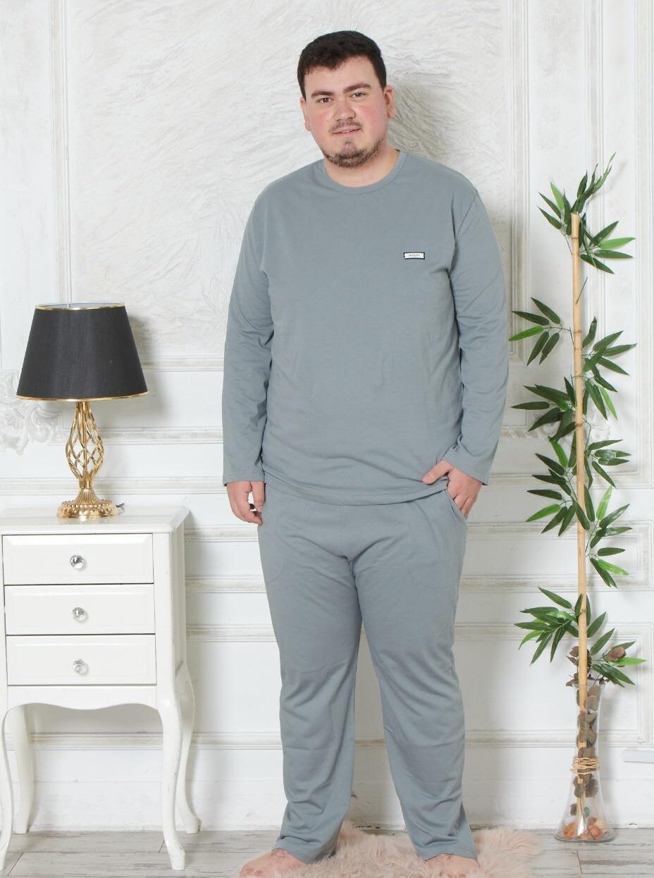 Morella GOLD Piżama Męska Długi Rękaw Duże Rozmiary Bawełna Kod;GD-6-2001 Rozmiary: 3XL-4XL-5XL-6XL - zdjęcie 1