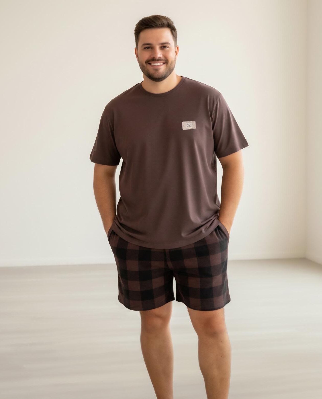 Morella Gold Piżama Męska Krótki Rękaw Szorty Big Size Kod;GD-2-9001-1 Rozmiary:3XL-4XL-5XL-6XL - zdjęcie 1