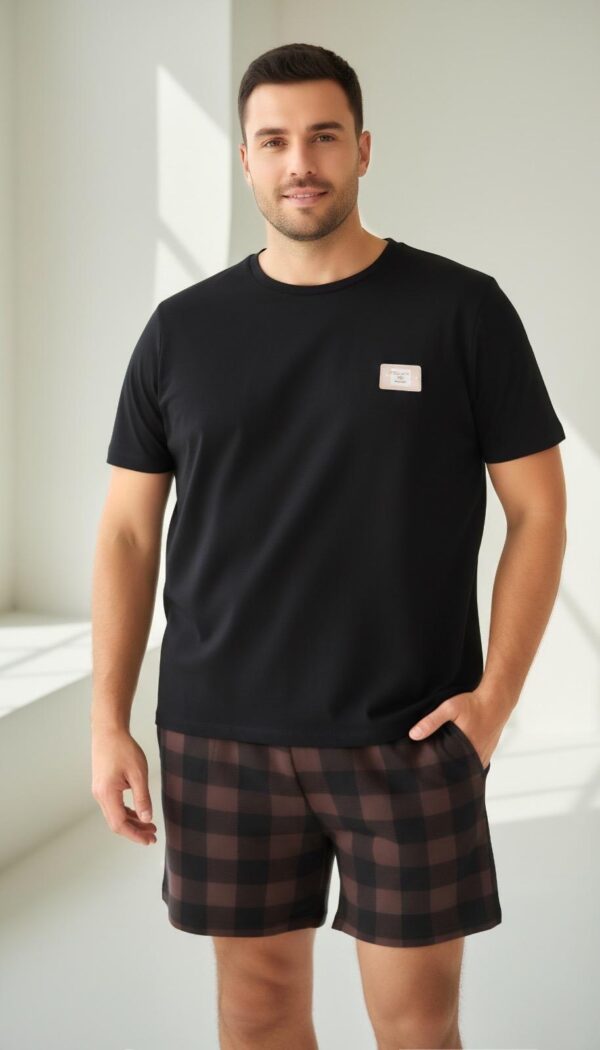 Morella Gold Piżama Męska Krótki Rękaw Szorty Big Size Kod;GD-2-9001 Rozmiary:3XL-4XL-5XL-6XL - zdjęcie 6