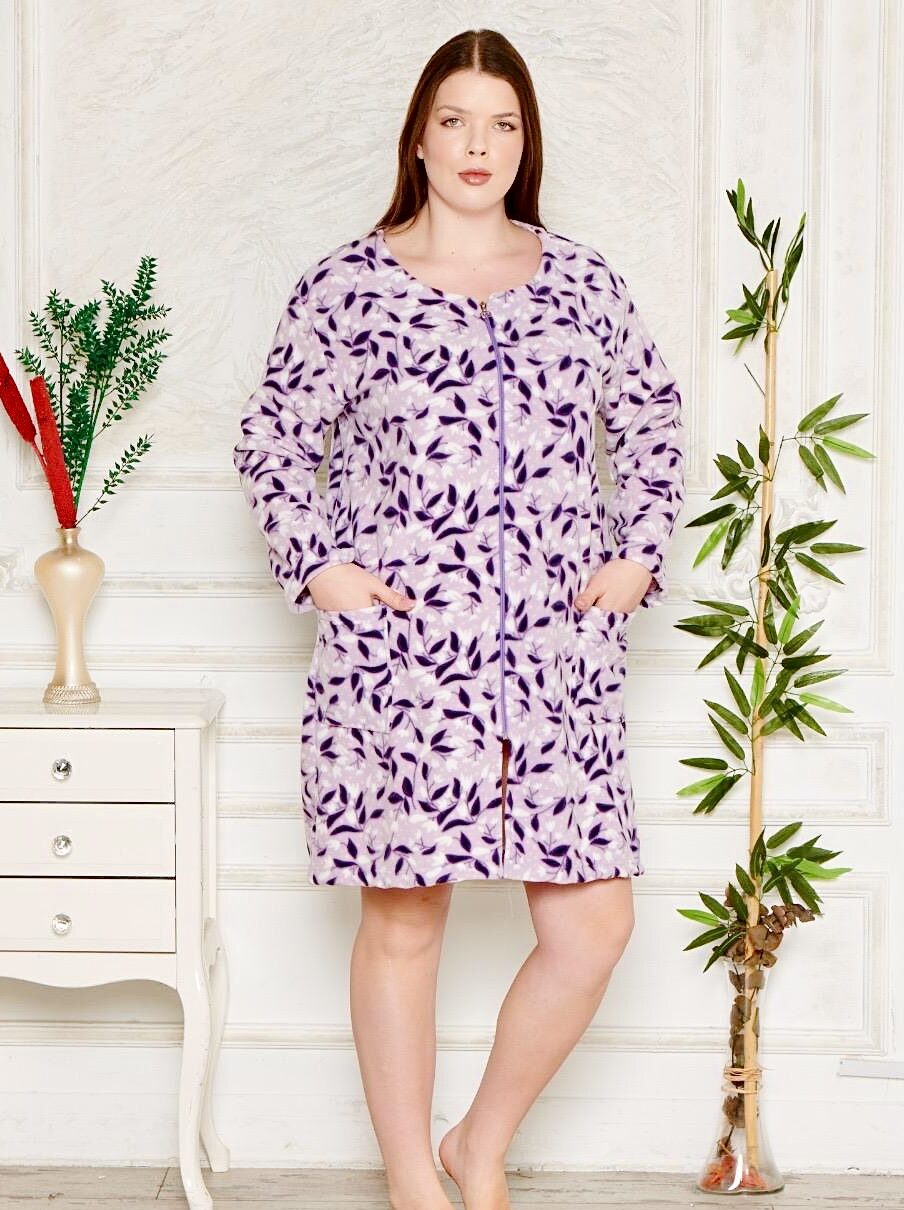 Morella Gold Szlafrok Damski Polarowy Na Zamek Większe Rozmiary kod; GD-1-16000 Rozmiary; 1XL-2XL / 3XL-4XL - zdjęcie 1