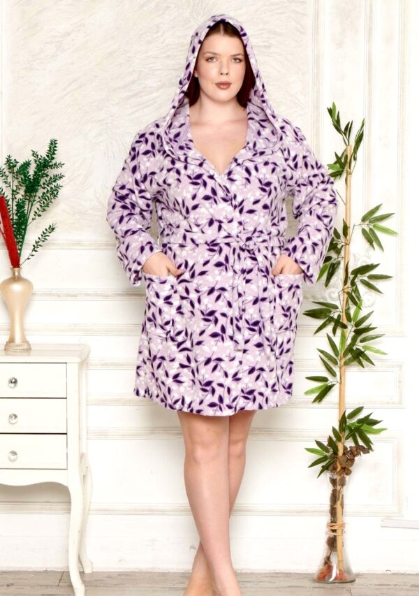 Morella Gold Szlafrok Damski Polarowy Większe Rozmiary kod; GD-1-14000 Rozmiary; 1XL-2XL / 3XL-4XL - zdjęcie 4