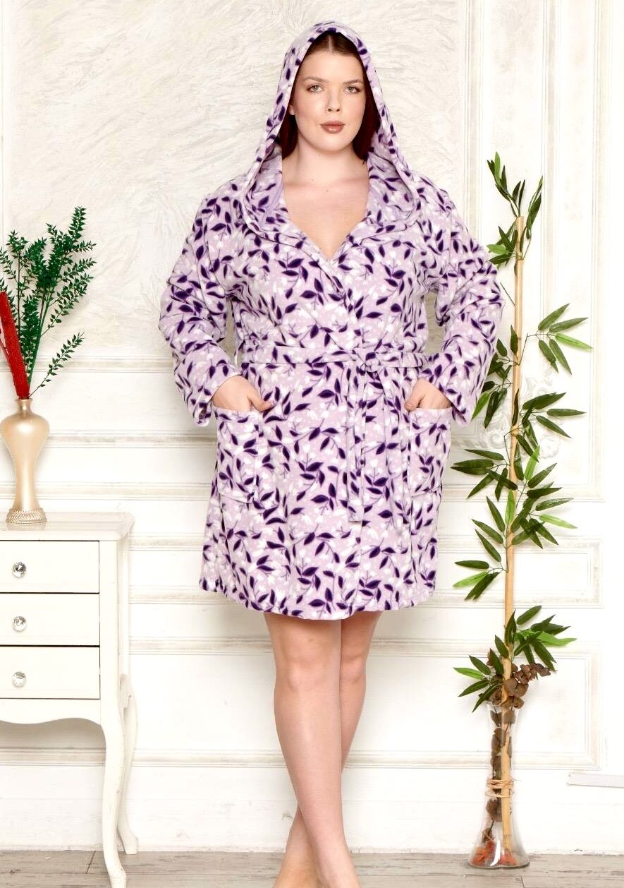 Morella Gold Szlafrok Damski Polarowy Większe Rozmiary kod; GD-1-14000 Rozmiary; 1XL-2XL / 3XL-4XL - zdjęcie 1