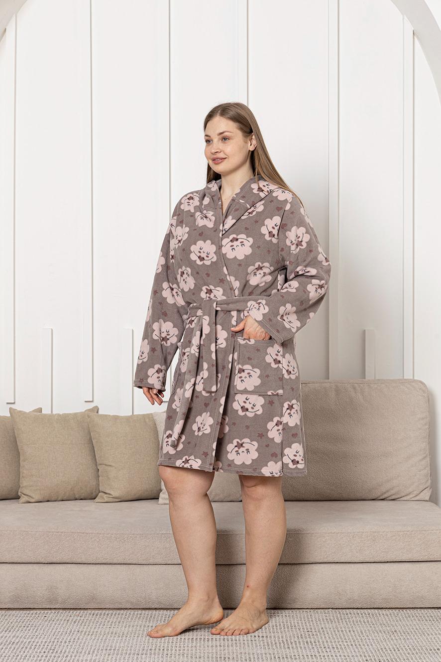 Morella Gold Szlafrok Damski Polarowy Większe Rozmiary kod; GD-1-14002 Rozmiary; 1XL-2XL; 3XL/4XL - zdjęcie 2