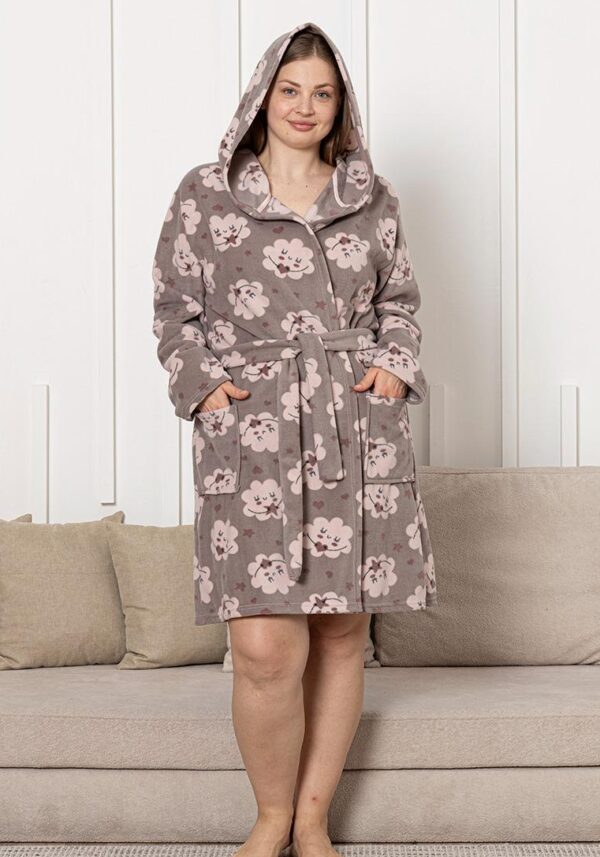 Morella Gold Szlafrok Damski Polarowy Większe Rozmiary kod; GD-1-14002 Rozmiary; 1XL-2XL; 3XL/4XL - zdjęcie 3