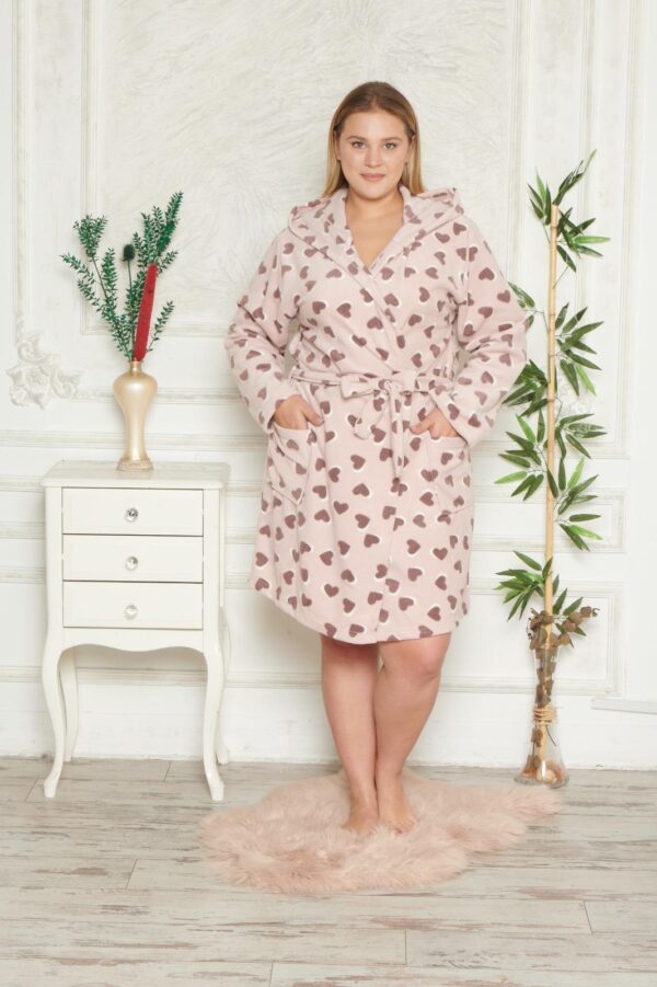Morella Gold Szlafrok Damski Polarowy Większe Rozmiary kod; GD-1-14004 Rozmiary; 1XL-2XL / 3XL-4XL - zdjęcie 6