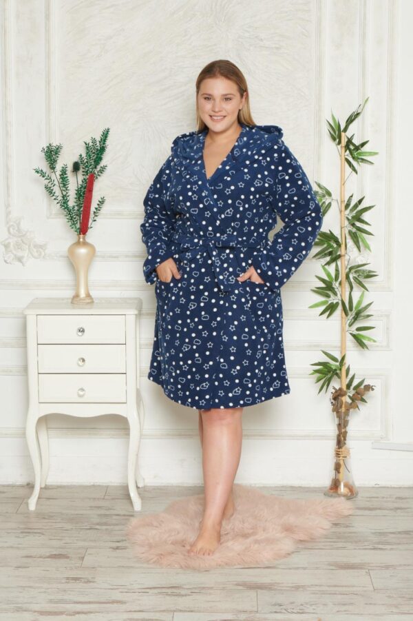Morella Gold Szlafrok Damski Polarowy Większe Rozmiary kod; GD-1-14005 Rozmiary; 1XL-2XL / 3XL-4XL - zdjęcie 6