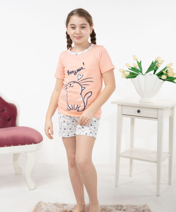 Morella Piżama Dziecięca Krótki Rękaw Roz:140-146-152-158-164 Kod:17500 - zdjęcie 4