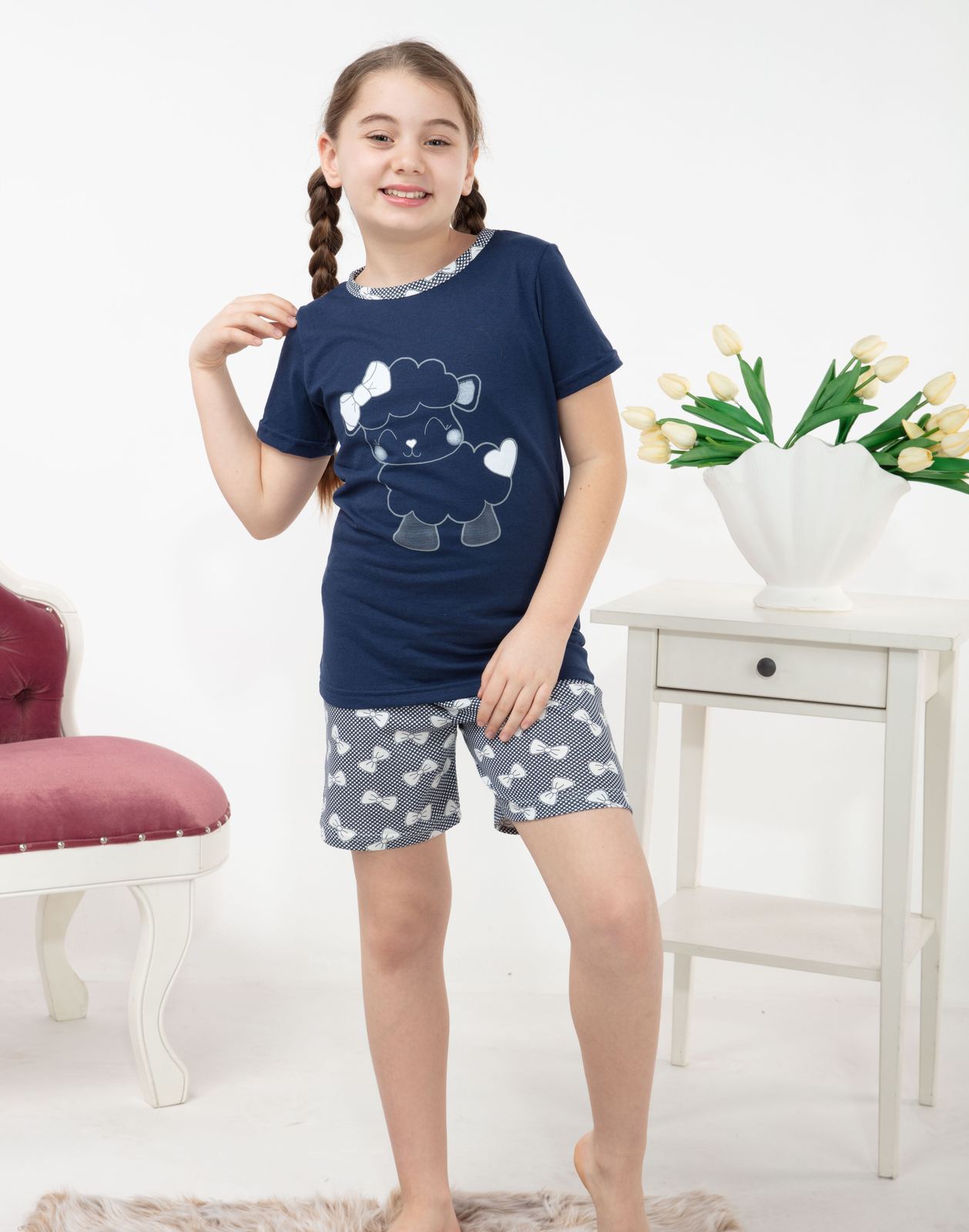 Morella Piżama Dziecięca Krótki Rękaw Roz:140-146-152-158-164 Kod:17502