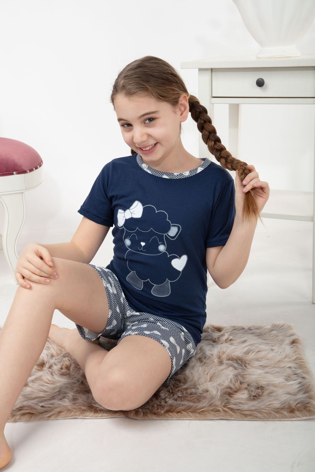 Morella Piżama Dziecięca Krótki Rękaw Roz:140-146-152-158-164 Kod:17502 - zdjęcie 3