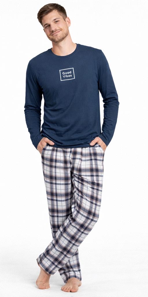 Morella Piżama Męska Bawełna Długi Rękaw Długie Spodnie Kod; TR-002 Rozmiary: S-M-L-XL - zdjęcie 2