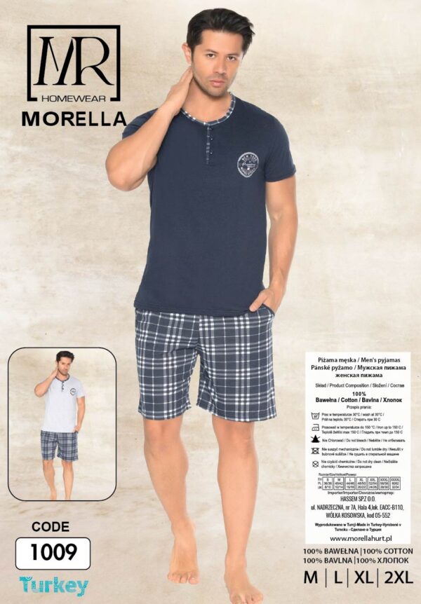 Morella Piżama Męska Bawełna Krótki Rękaw Krótkie Spodnie Kod;1009-1 Rozmiary: M-L-XL-XXL - zdjęcie 4