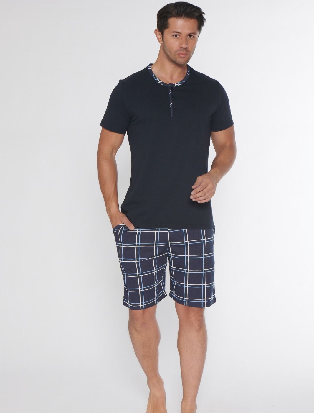 Morella Piżama Męska Bawełna Krótki Rękaw Krótkie Spodnie Kod;1010-2 Rozmiary: M-L-XL-XXL