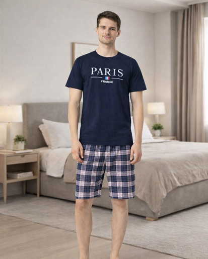 Morella Piżama Męska Bawełna Krótki Rękaw Szorty Kod;1009 Rozmiary: M-L-XL-XXL