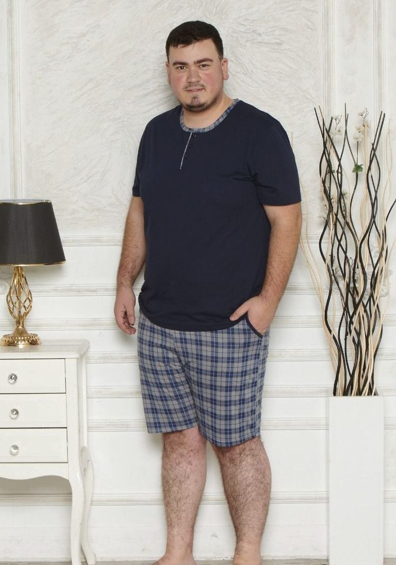 Morella Piżama Męska Krótki Rękaw Duże Rozmiary Bawełna Kod;3001 Rozmiary: 3XL-4XL-5XL-6XL