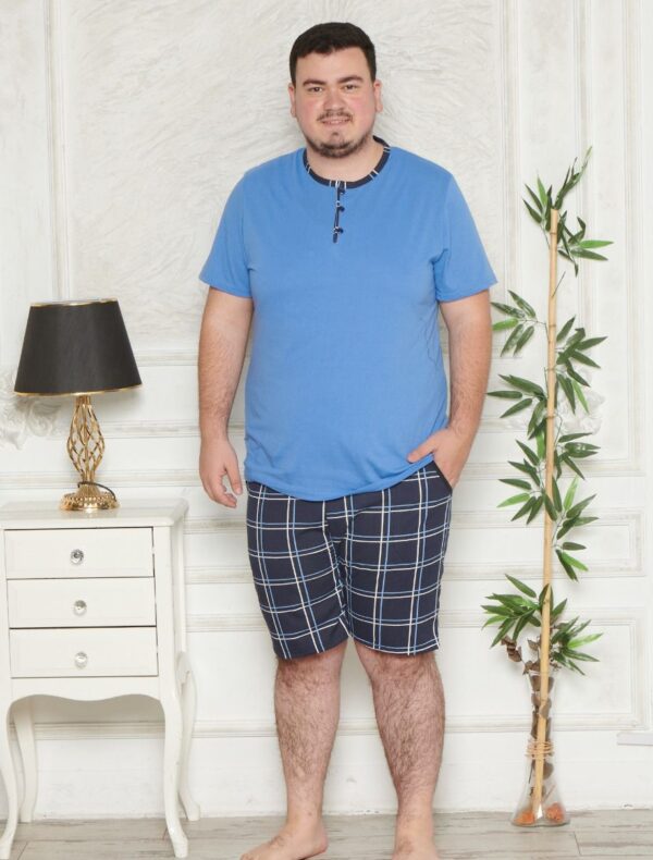 Morella Piżama Męska Krótki Rękaw Szorty Big Size Kod; 3006-1 Rozmiary:3XL-4XL-5XL-6XL - zdjęcie 3