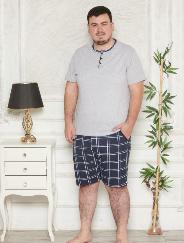 Morella Piżama Męska Krótki Rękaw Szorty Big Size Kod; 3006 Rozmiary:3XL-4XL-5XL-6XL - zdjęcie 3