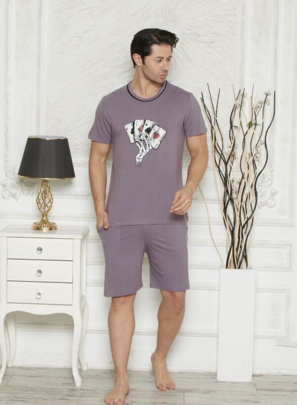 Morella Premium Piżama Męska z Wiskozy Krótki Rękaw Kod;PR-25001-1 Rozmiary: M-L-XL-XXL - zdjęcie 5