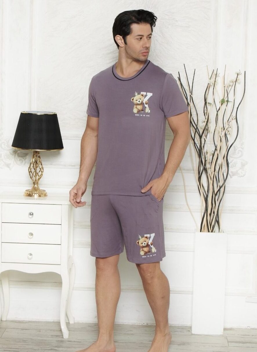 Morella Premium Piżama Męska z Wiskozy Krótki Rękaw Kod;PR-25002-3 Rozmiary: M-L-XL-XXL - zdjęcie 1