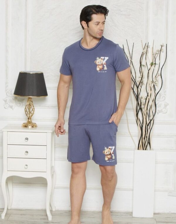 Morella Premium Piżama Męska z Wiskozy Krótki Rękaw Kod;PR-25002 Rozmiary: M-L-XL-XXL - zdjęcie 2