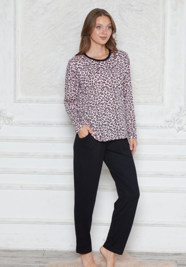 Piżama Damska Długi Rękaw Długie Spodnie Bawełna- Wiskoza Morella GOLD kod: 4026-2 Rozmiar; M-L-XL-2XL - zdjęcie 3