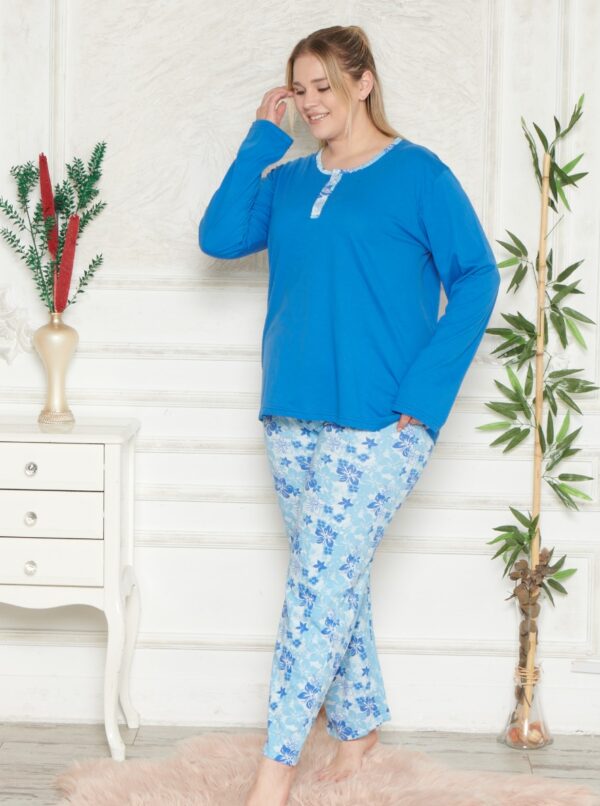 Piżama Damska Długi Rękaw Długie Spodnie Morella GOLD Duże Rozmiary kod;GD-1-6000 Rozmiar; 1XL-2XL-3XL-4XL - zdjęcie 3