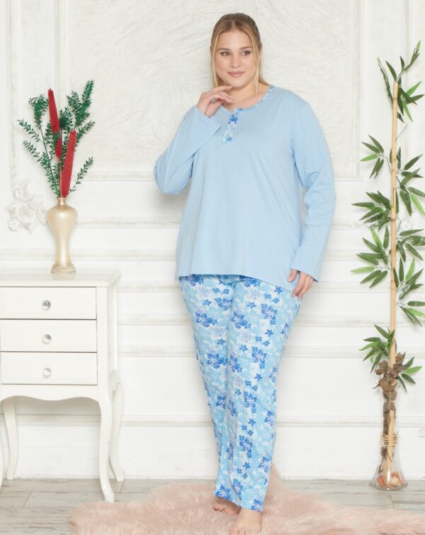 Piżama Damska Długi Rękaw Długie Spodnie Morella GOLD Duże Rozmiary kod;GD-1-6000-2 Rozmiar; 1XL-2XL-3XL-4XL - zdjęcie 3