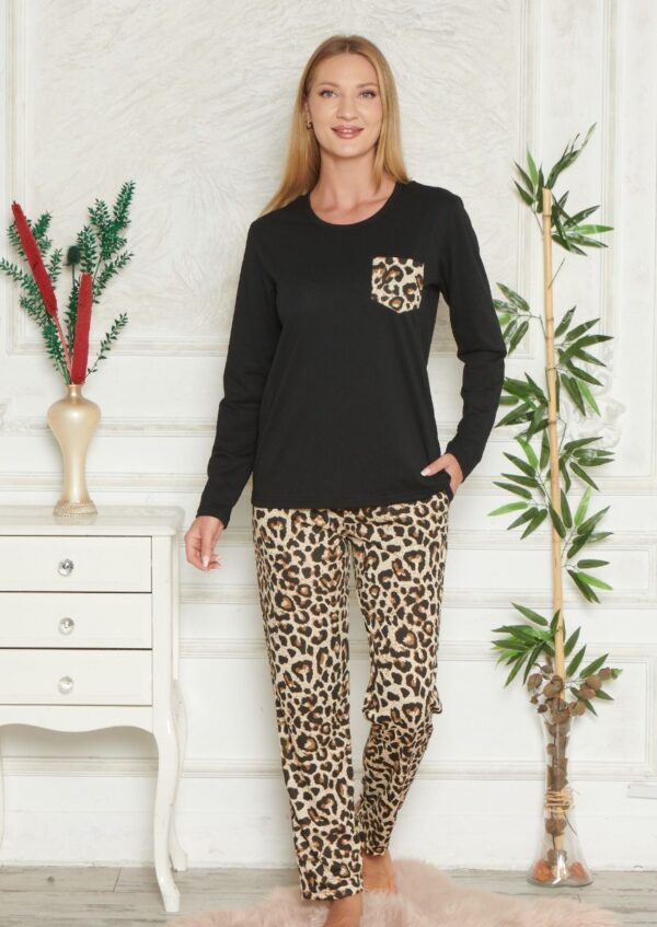 Piżama Damska Długi Rękaw Długie Spodnie Morella GOLD kod: 4012 Rozmiar; M-L-XL-2XL - zdjęcie 4