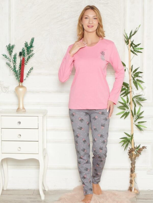 Piżama Damska Długi Rękaw Długie Spodnie Morella GOLD kod: GD-4-004 Rozmiar; S-M-L-XL-2XL - zdjęcie 3