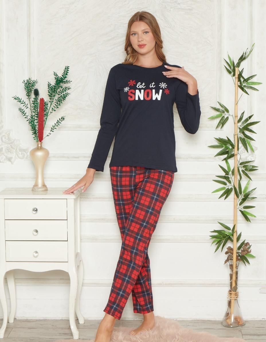 Piżama Damska Długi Rękaw Długie Spodnie Morella GOLD kod: GD-4-007-1 Rozmiar; M-L-XL-2XL - zdjęcie 1