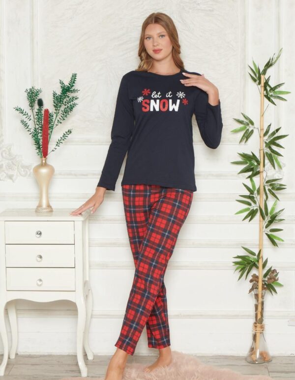 Piżama Damska Długi Rękaw Długie Spodnie Morella GOLD kod: GD-4-007-1 Rozmiar; M-L-XL-2XL - zdjęcie 3