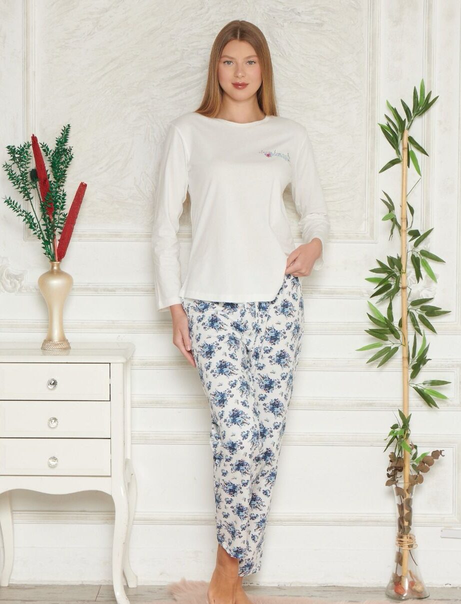 Piżama Damska Długi Rękaw Długie Spodnie Morella GOLD kod;GD-4-001 Rozmiar; M-L-XL-2XL