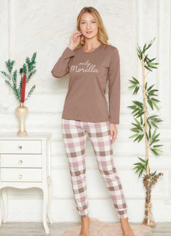 Piżama Damska Długi Rękaw Długie Spodnie Ściągacze Morella GOLD kod: GD-4-005 Rozmiar; S-M-L-XL-2XL - zdjęcie 3