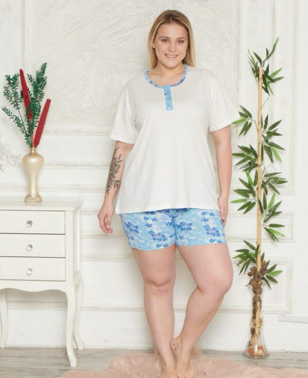 Piżama Damska Krótki Rękaw Szorty Morella GOLD Duże Rozmiary kod;GD-1-5000-1 Rozmiar; 1XL-2XL-3XL-4XL - zdjęcie 3