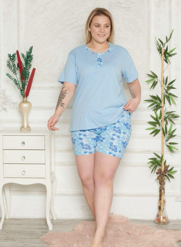 Piżama Damska Krótki Rękaw Szorty Morella GOLD Duże Rozmiary kod;GD-1-5000-2 Rozmiar; 1XL-2XL-3XL-4XL - zdjęcie 3