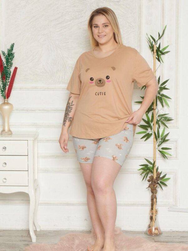 Piżama Damska Krótki Rękaw Szorty Morella GOLD Duże Rozmiary kod;GD-1-5001 Rozmiar; 1XL-2XL-3XL-4XL - zdjęcie 3