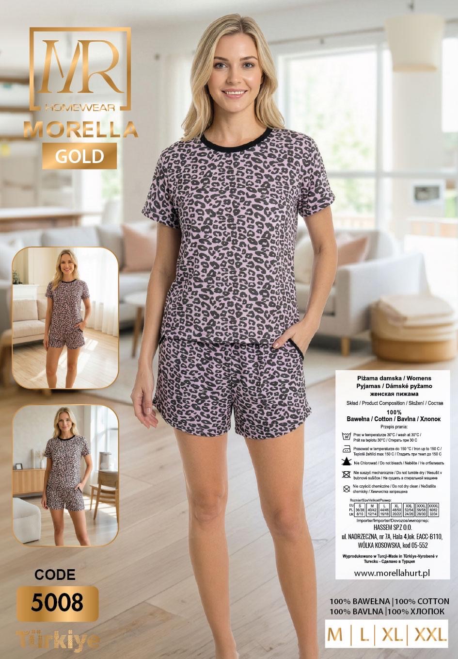 Piżama Damska Krótki Rękaw Szorty MORELLA GOLD kod;5008-1 Rozmiar; M-L-XL-2XL - zdjęcie 2