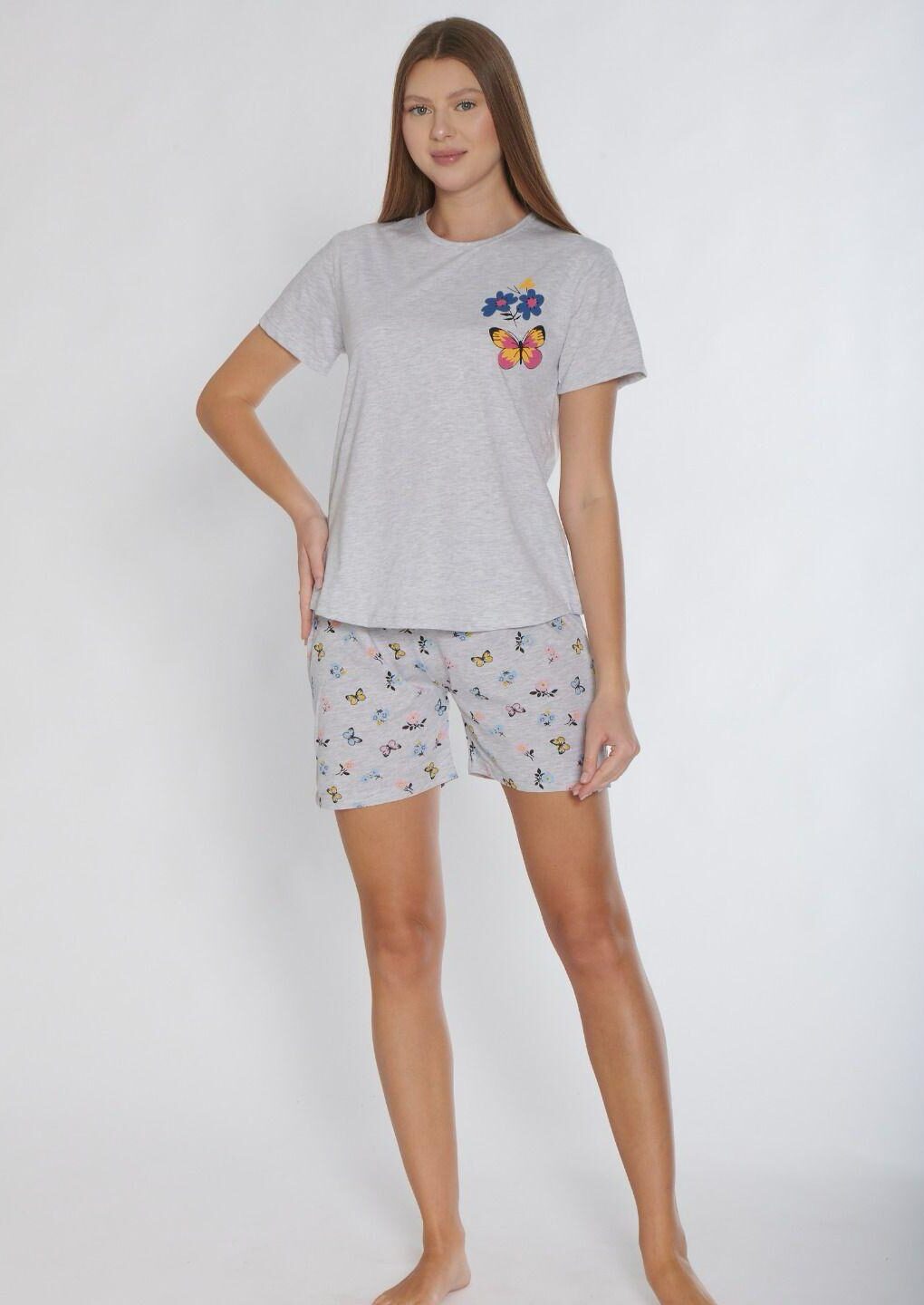 Piżama Damska Krótki Rękaw Szorty Morella GOLD kod;GD-1-3004-1 Rozmiar; M-L-XL-2XL - zdjęcie 1