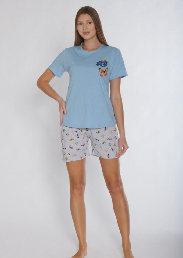 Piżama Damska Krótki Rękaw Szorty Morella GOLD kod;GD-1-3004-2 Rozmiar; M-L-XL-2XL - zdjęcie 3